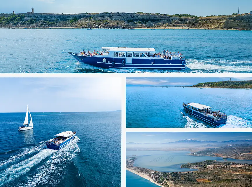 Boat excursion with CTM Croisières from Le Barcarès to Cap Leucate, offering panoramic views over the Mediterranean