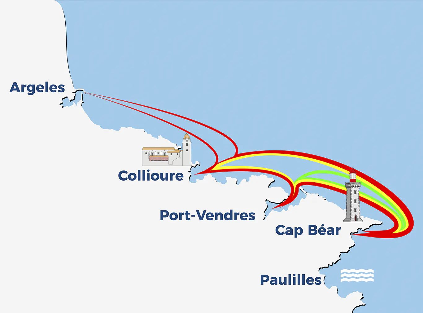 Cap Béar circuit map